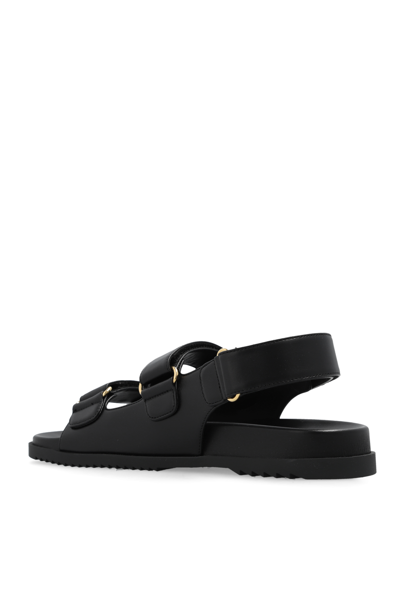 Gucci black leather sandals online